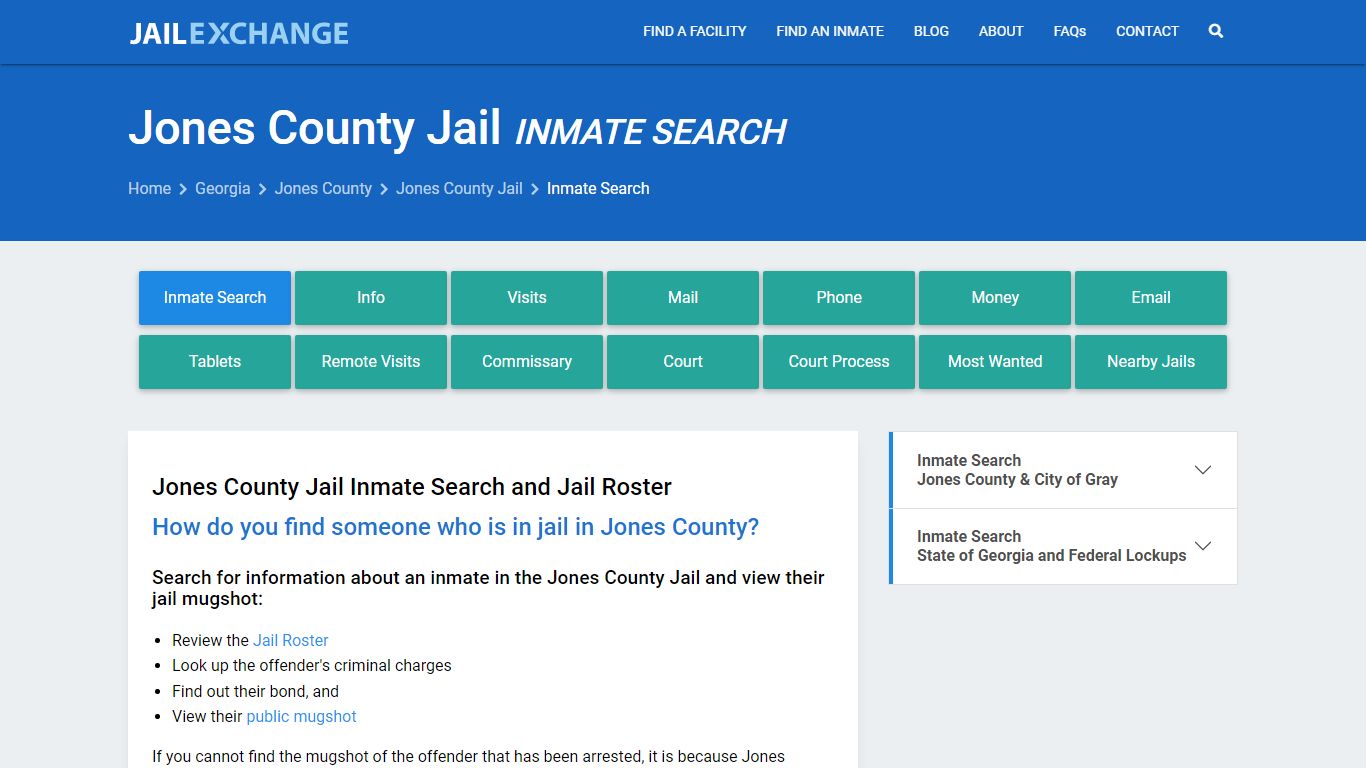 Inmate Search: Roster & Mugshots - Jones County Jail, GA